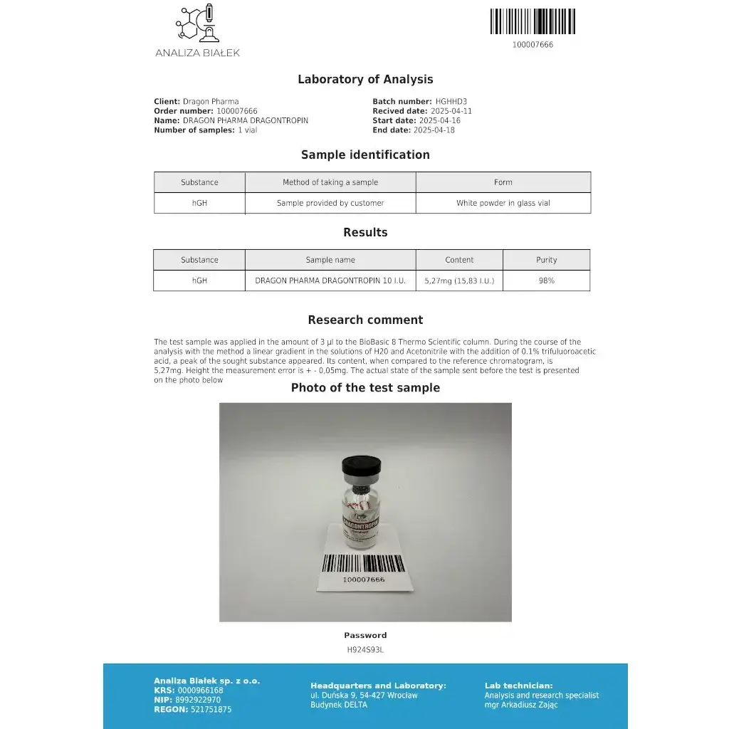 Dragontropin HGH 100 IUs