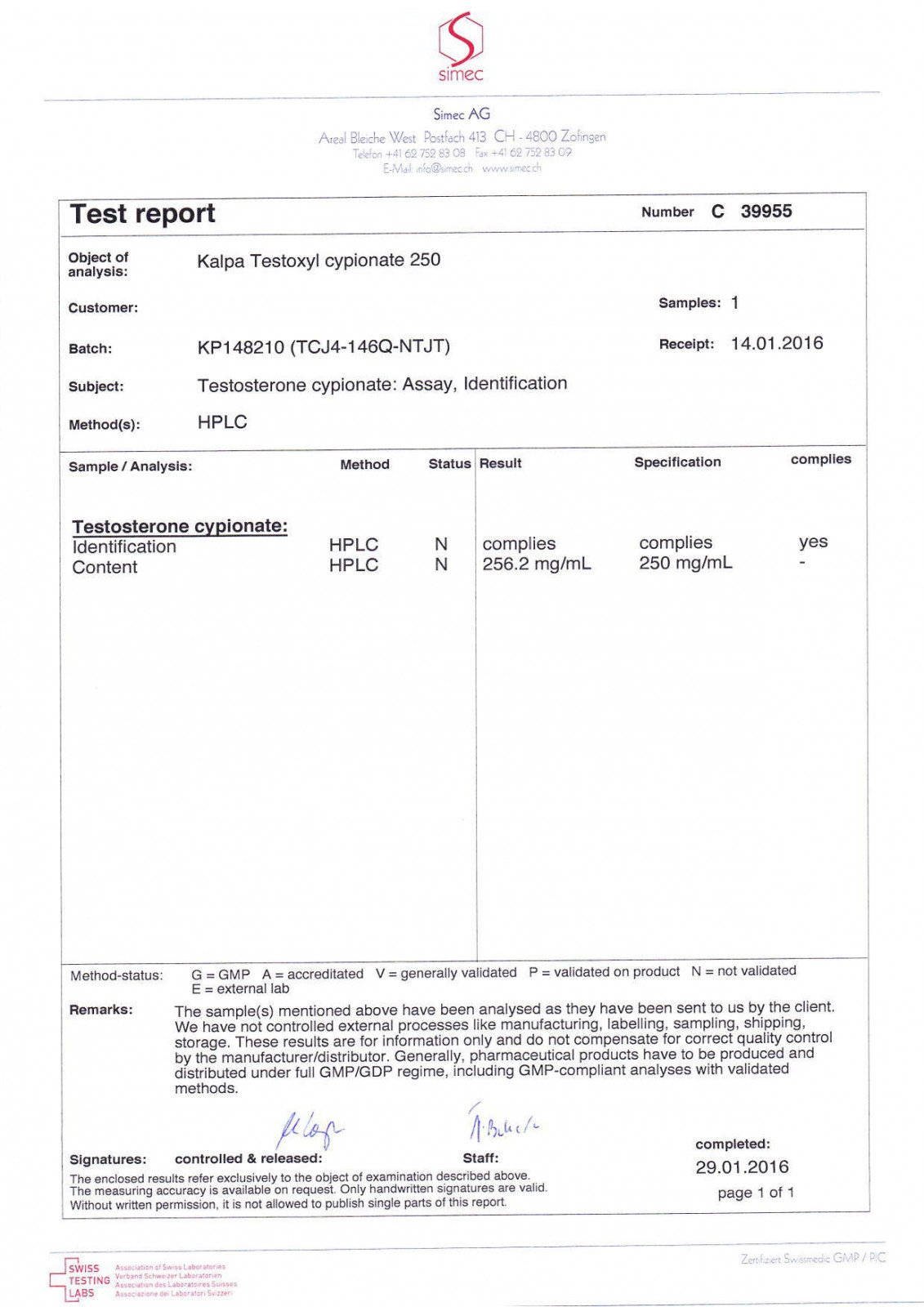 testoxyl cypionate lab test results