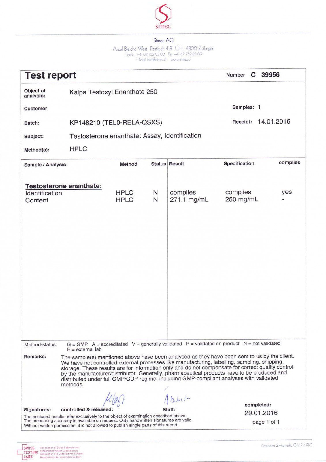 testoxyl enanthate lab test results